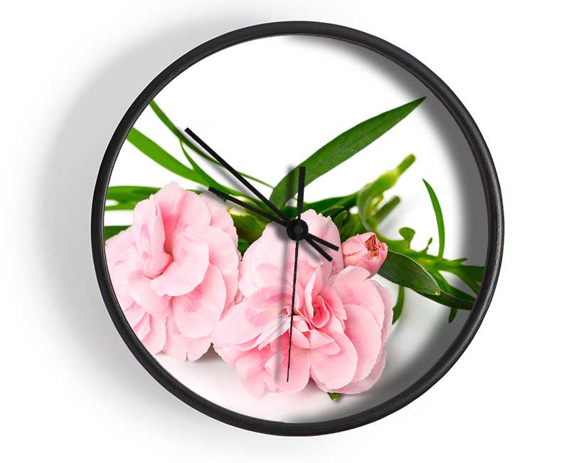 Pink flowers laid out Clock - Wallart-Direct UK