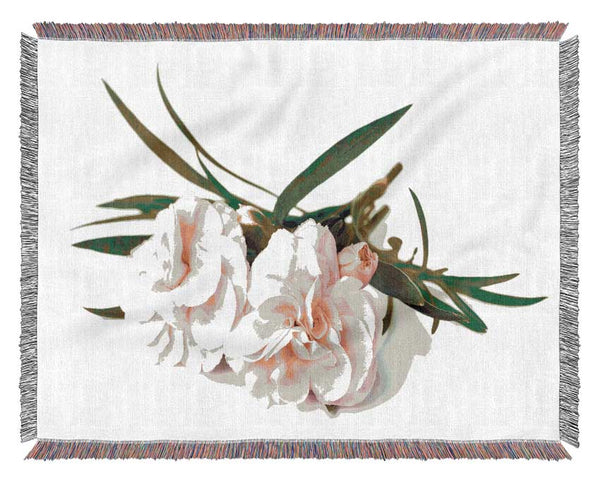 Pink flowers laid out Woven Blanket