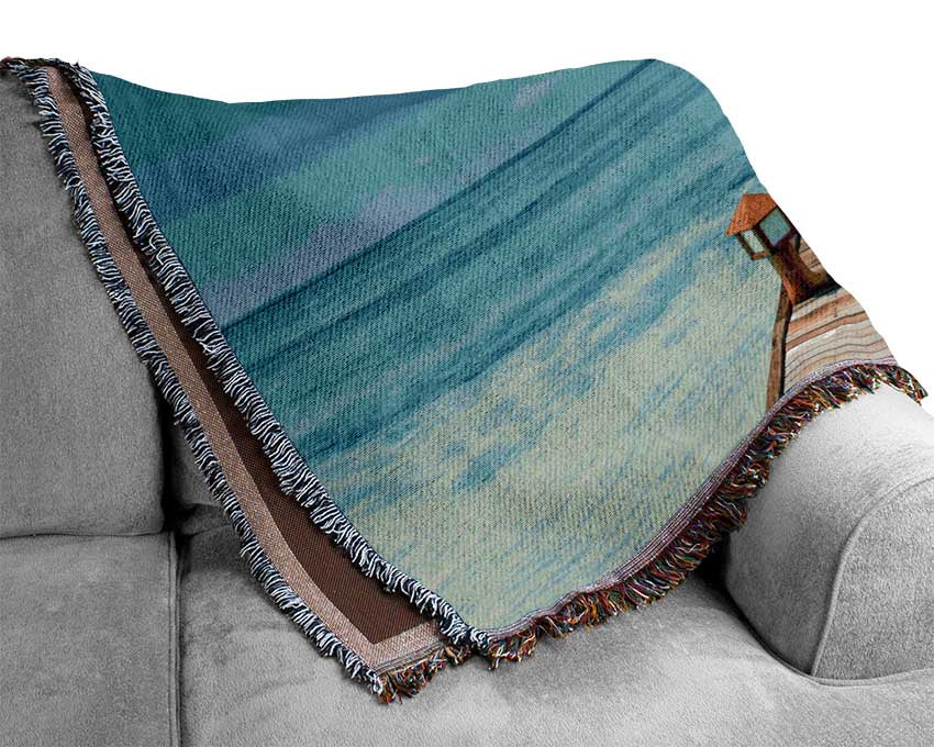 The bridge to the sea Woven Blanket