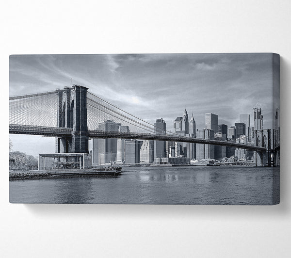 Black and white bridge over newyork