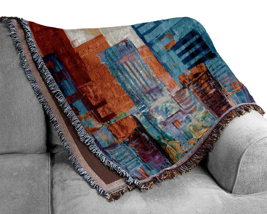 City of colour acrylic paint Woven Blanket