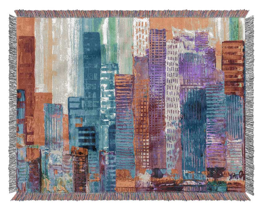 City of colour acrylic paint Woven Blanket