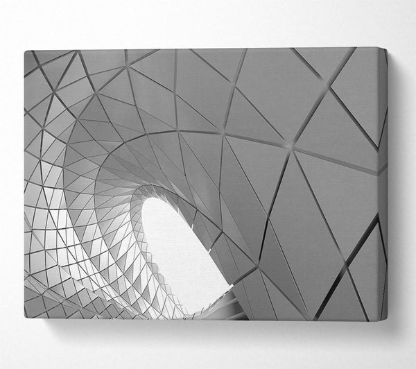 Picture of Swirl of geometric shapes on building Canvas Print Wall Art