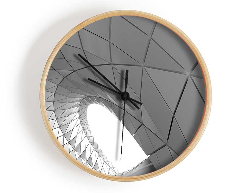 Swirl of geometric shapes on building Clock - Wallart-Direct UK