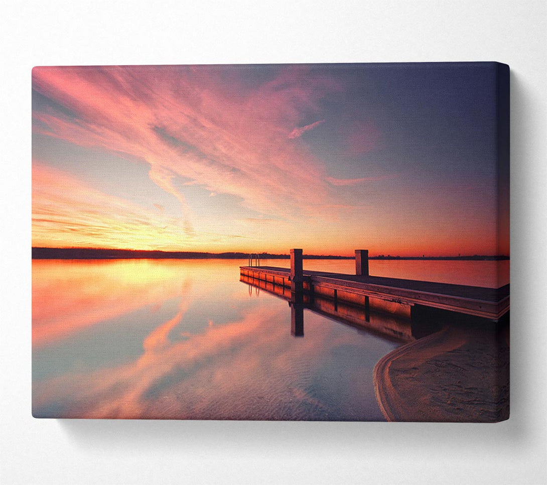 Picture of Sunset off the jeti Canvas Print Wall Art