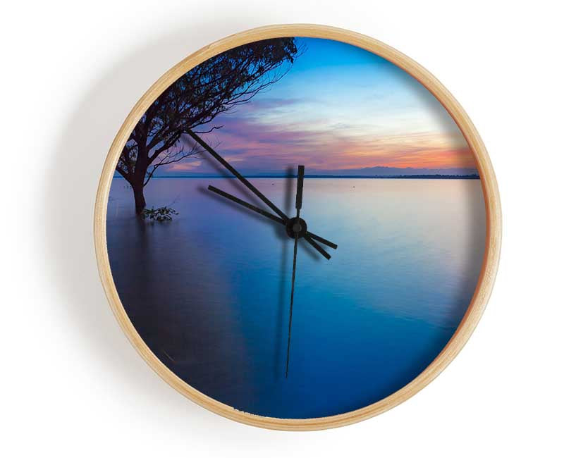 Tree in the river Clock - Wallart-Direct UK