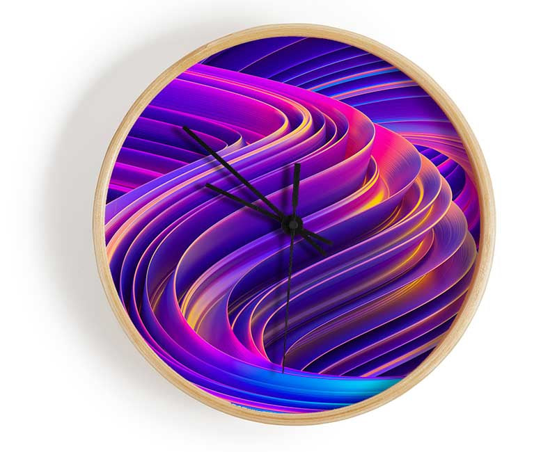 Purple and blue swirl Clock - Wallart-Direct UK