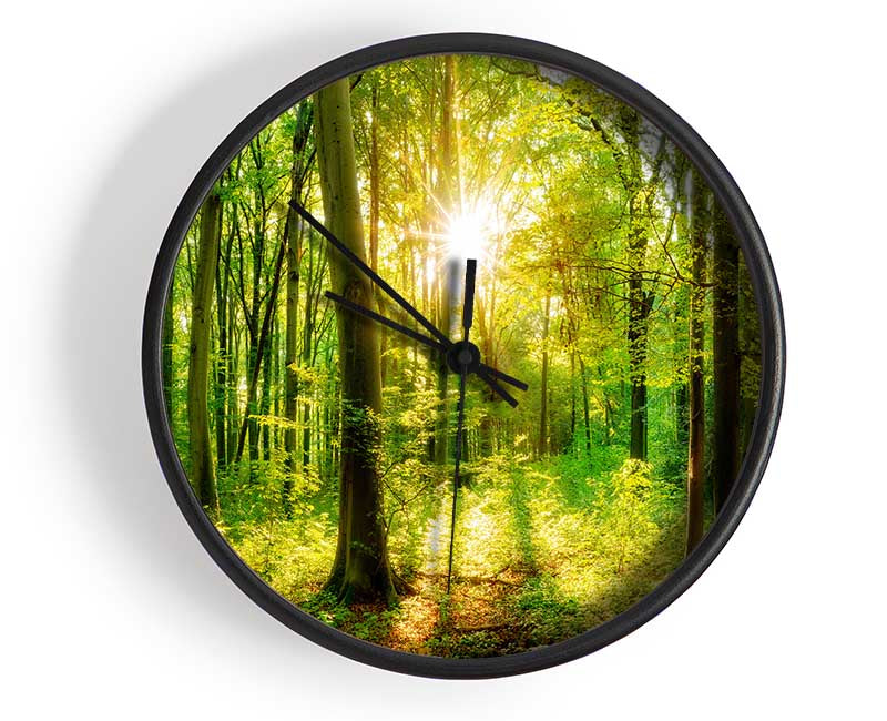 Green forest beauty Clock - Wallart-Direct UK