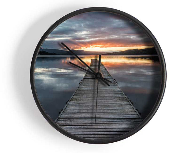 Bridge on the water sun Clock - Wallart-Direct UK