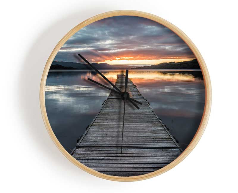 Bridge on the water sun Clock - Wallart-Direct UK