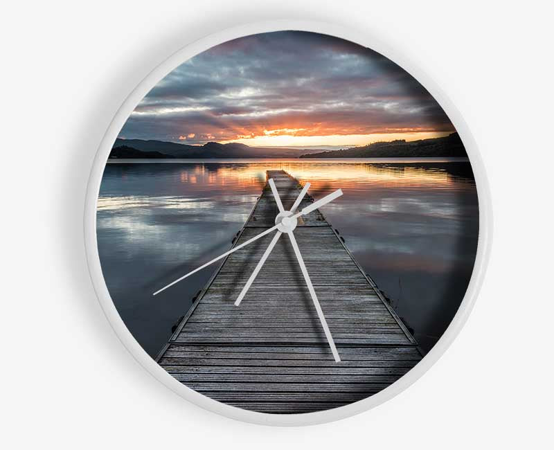 Bridge on the water sun Clock - Wallart-Direct UK