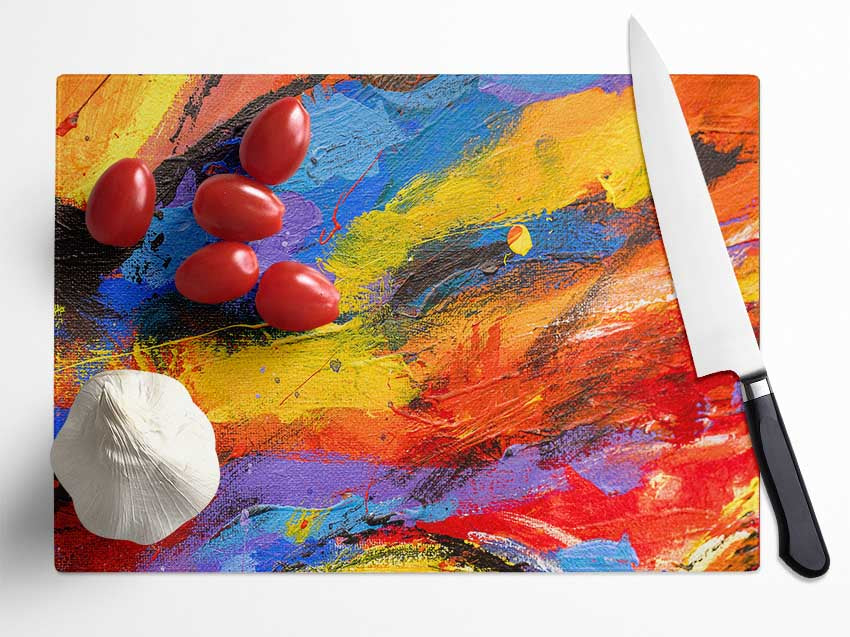 Oil painting Colour Splash Glass Chopping Board