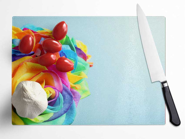 Rose colour rainbow Glass Chopping Board