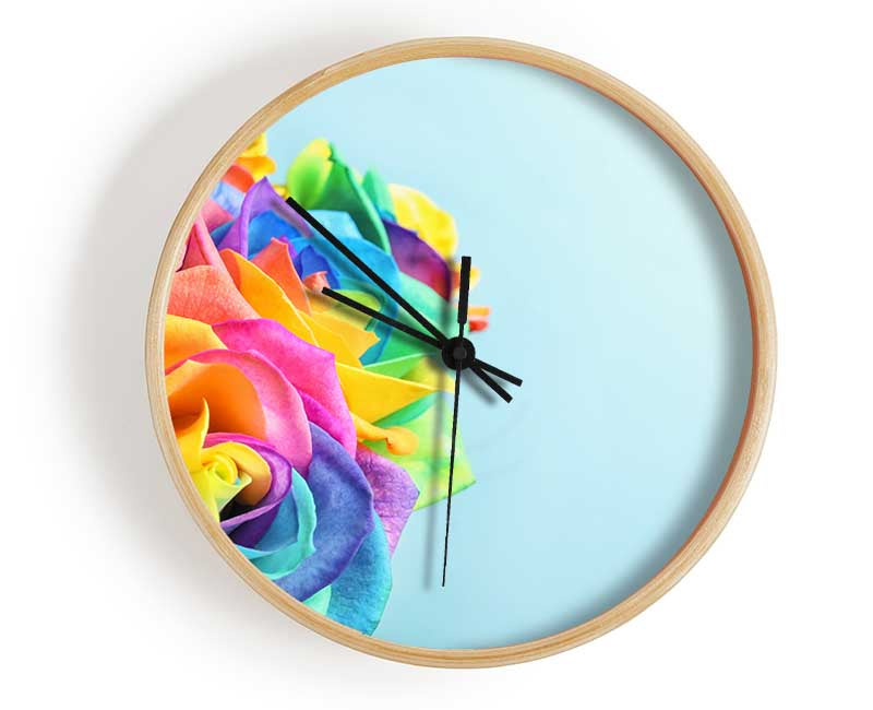 Rose colour rainbow Clock - Wallart-Direct UK