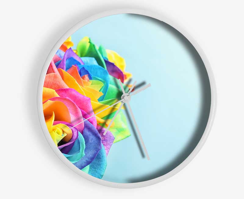 Rose colour rainbow Clock - Wallart-Direct UK