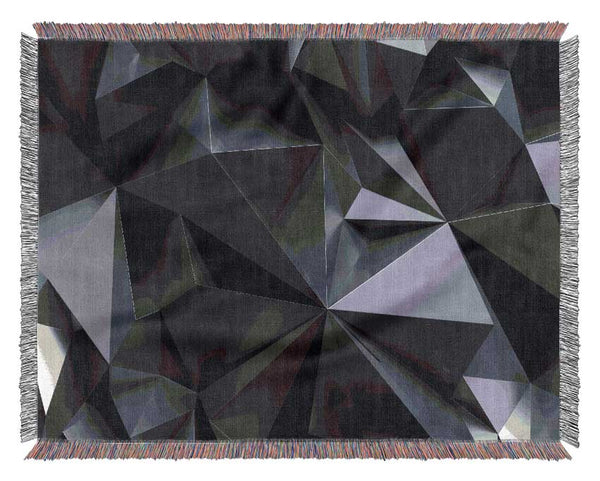 Grey triangles close up isometric Woven Blanket