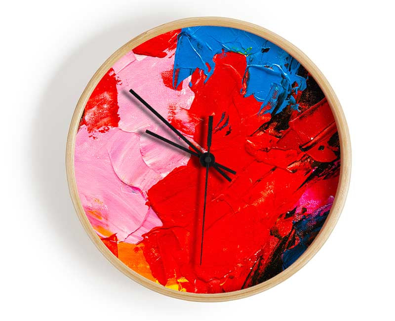 splashes of acrylic paint Clock - Wallart-Direct UK