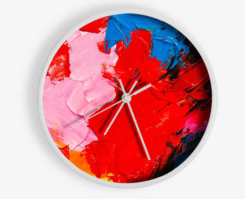 splashes of acrylic paint Clock - Wallart-Direct UK