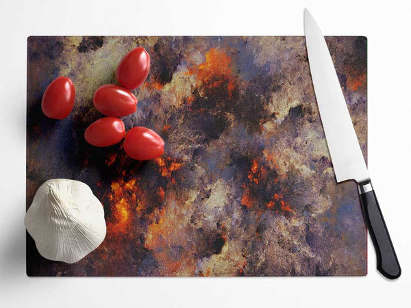 Volcanic ash colour splash Glass Chopping Board