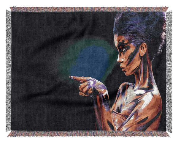 Painted Lady Pointing.jpg Woven Blanket