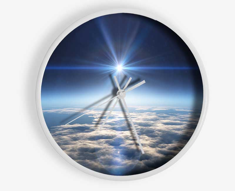 The sun above the clouds and atmostphere Clock - Wallart-Direct UK