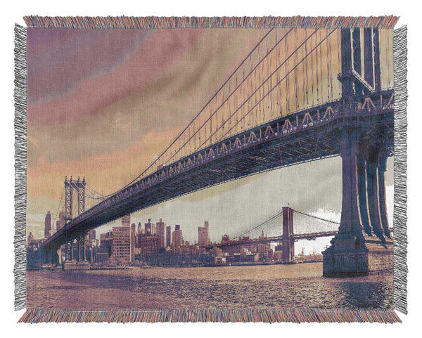 Vintage Bridge in sepia Woven Blanket