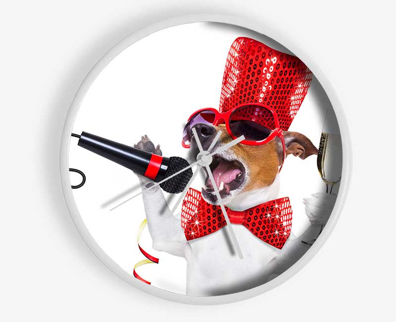 Jack russell kareoke Clock - Wallart-Direct UK