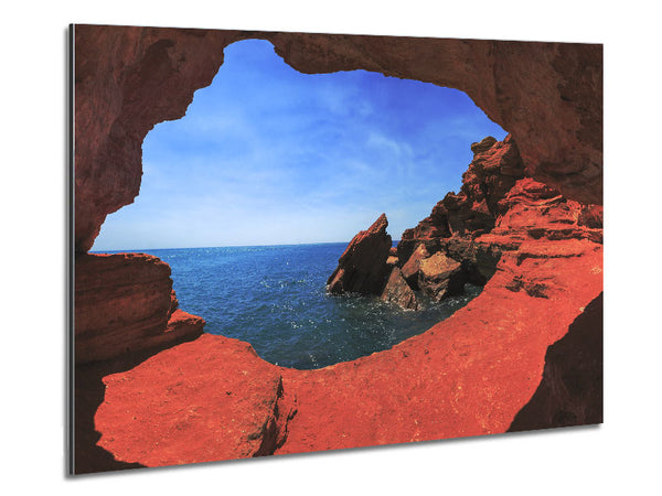 Sea from the view of a cave