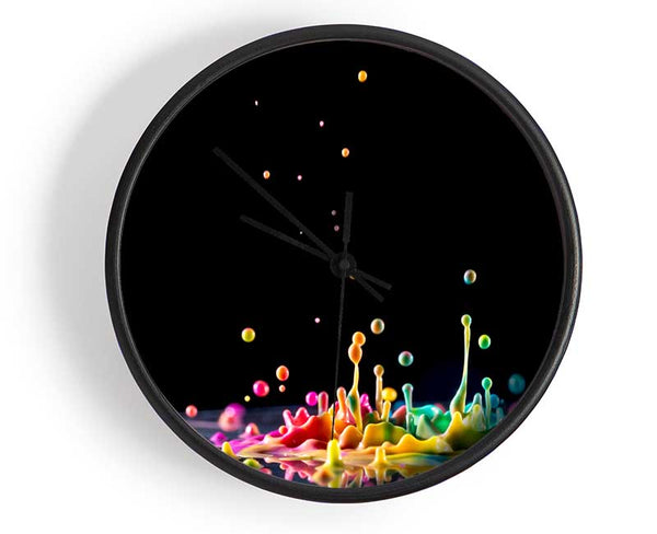 Colour splashes on a surface Clock - Wallart-Direct UK