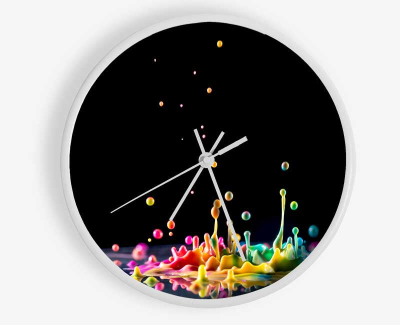 Colour splashes on a surface Clock - Wallart-Direct UK