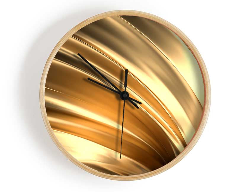 Gold textured fabric Clock - Wallart-Direct UK