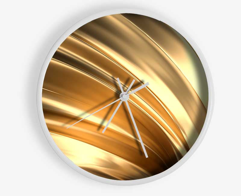 Gold textured fabric Clock - Wallart-Direct UK