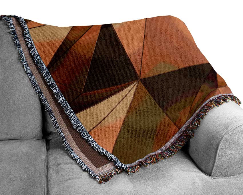 Gold Geometric Triangles shining Woven Blanket