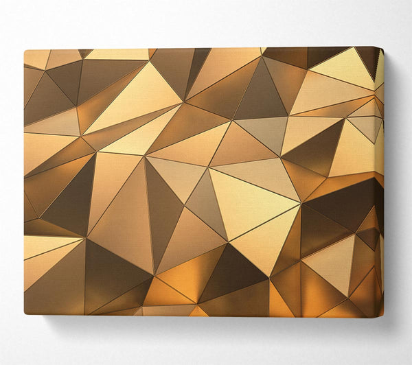 Picture of Gold Geometric Triangles shining Canvas Print Wall Art