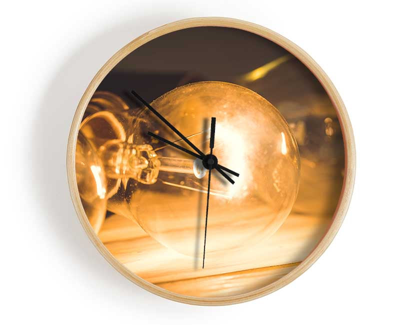 light bulb detail Clock - Wallart-Direct UK