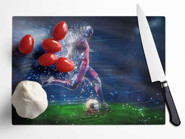 Fractured in light football Glass Chopping Board