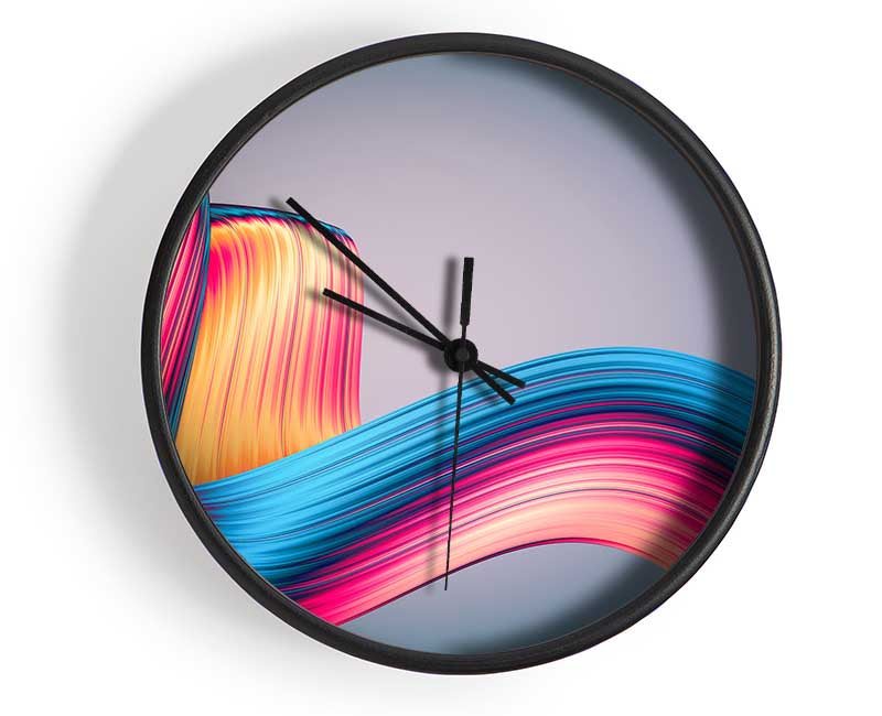 Ribbon of colour and light Clock - Wallart-Direct UK