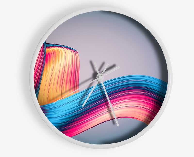 Ribbon of colour and light Clock - Wallart-Direct UK