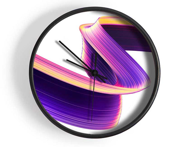 Purple Ribbon swirl Clock - Wallart-Direct UK