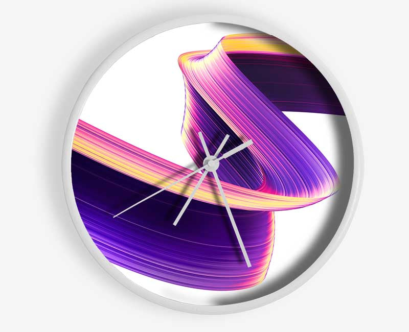 Purple Ribbon swirl Clock - Wallart-Direct UK