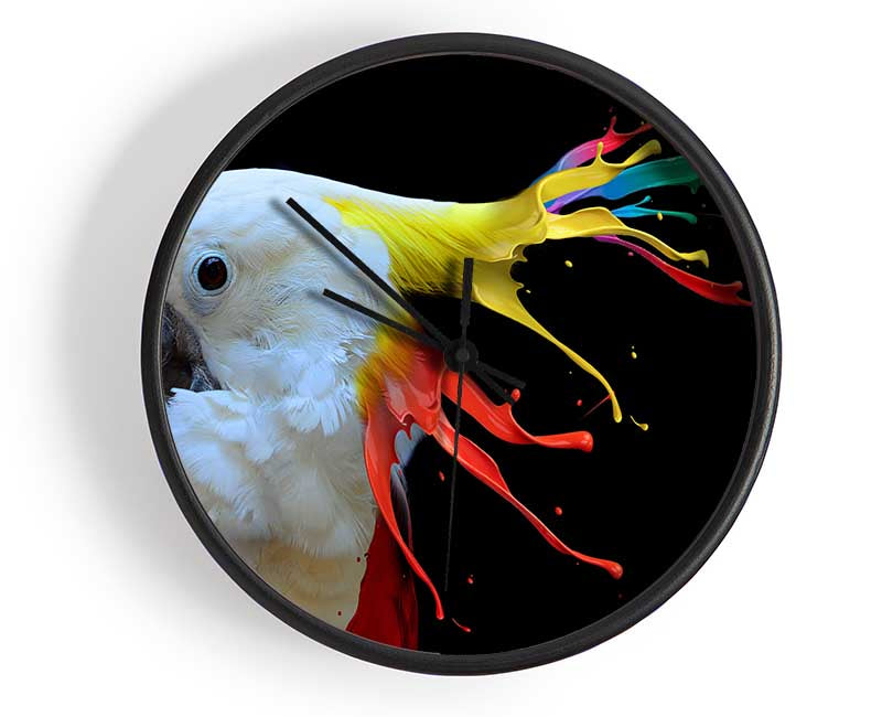 cockatoo colour splash Clock - Wallart-Direct UK