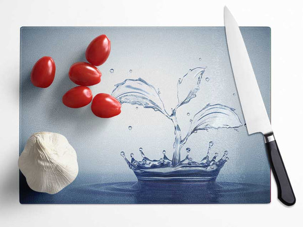 Water splash plant Glass Chopping Board