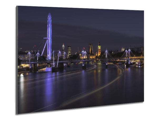 London at night light trails