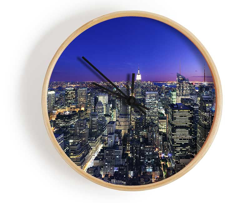 City at night and lights Clock - Wallart-Direct UK