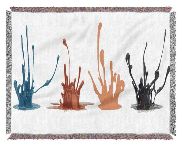 Four splashes of ink Woven Blanket