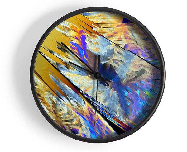 Neon Burnt Fractured colours Clock - Wallart-Direct UK