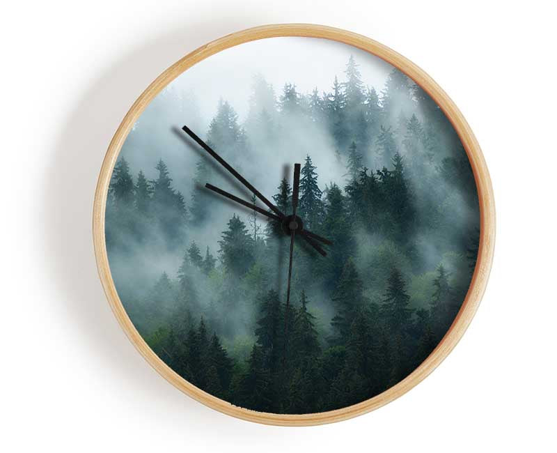 Mist in the dense woods Clock - Wallart-Direct UK