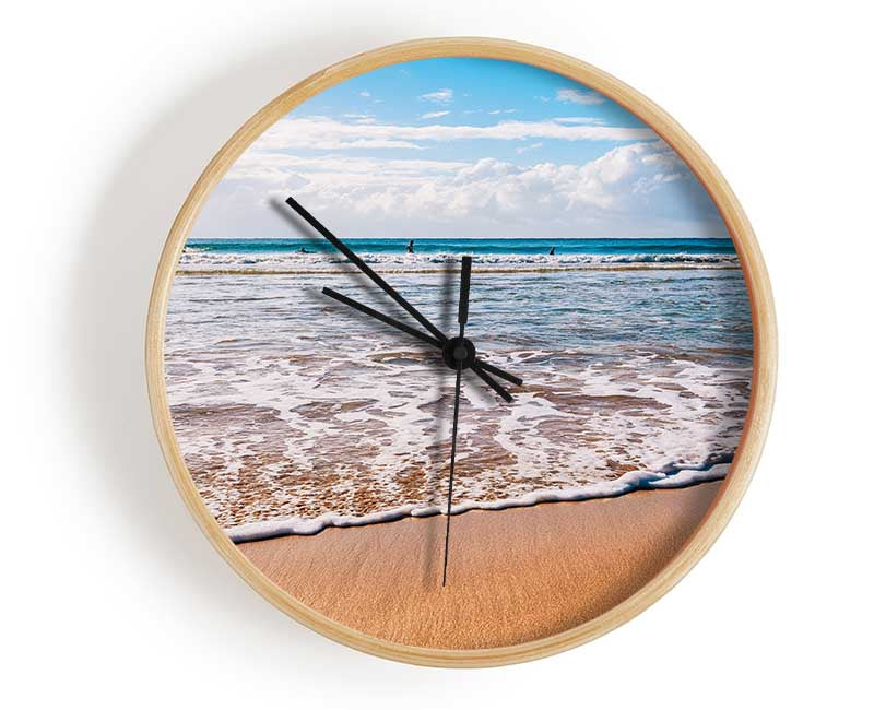 Beautiful sandy day at the beach Clock - Wallart-Direct UK