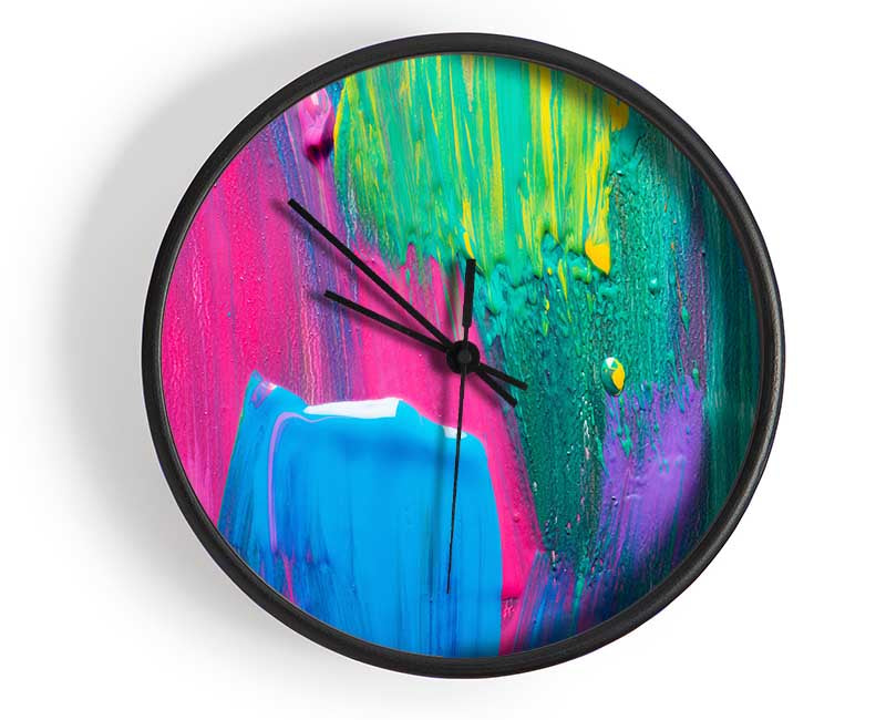 Bold paint strokes Clock - Wallart-Direct UK