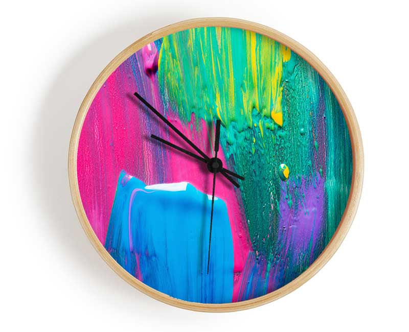 Bold paint strokes Clock - Wallart-Direct UK